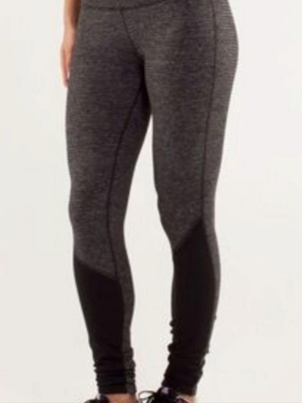 Lululemon Runder Under Tight Gray & Black Athletic Leggings
